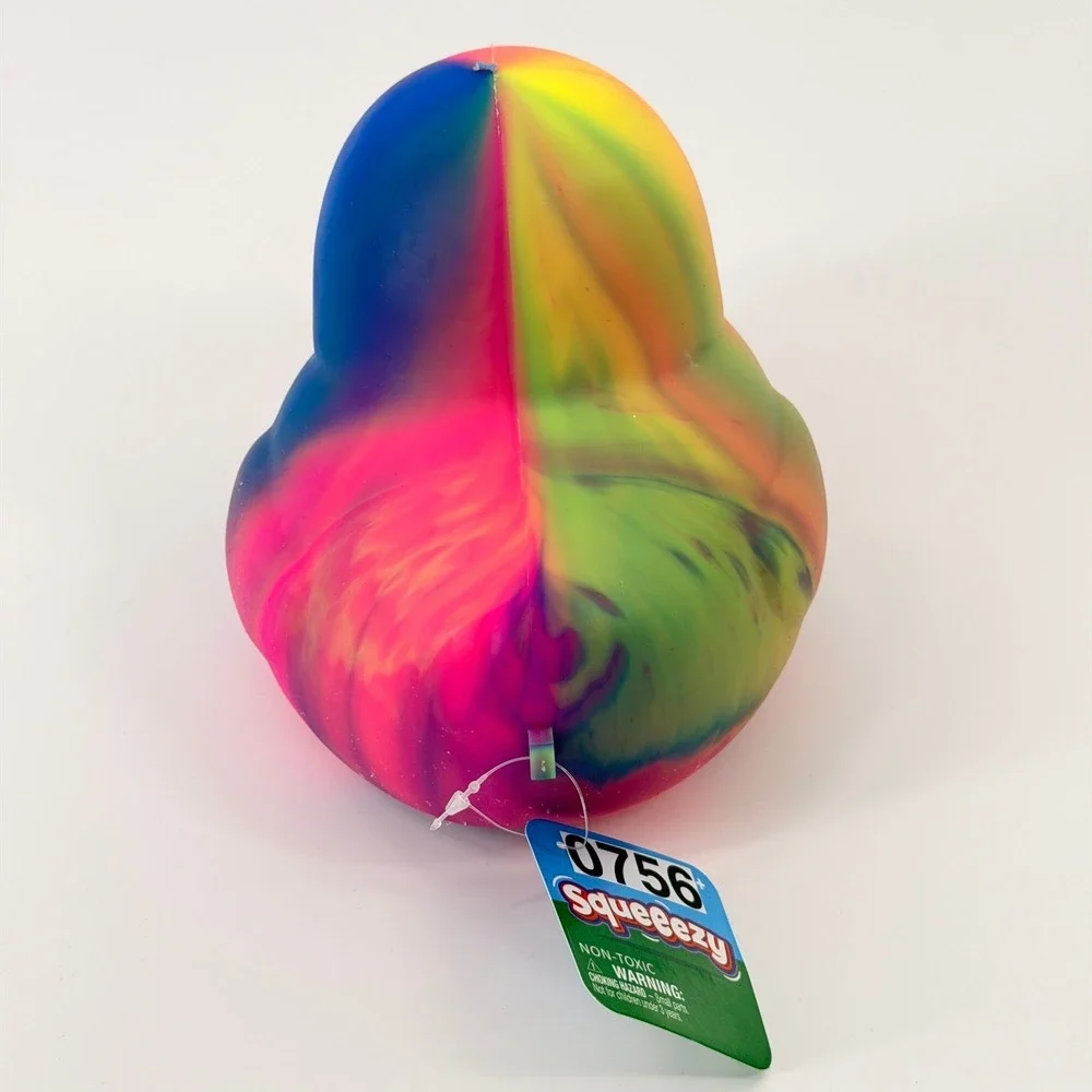 Toymendous Squeeezy Rubber Duck Kids‎ OS Pink Blue Yellow Marble Sensory Toy NWT